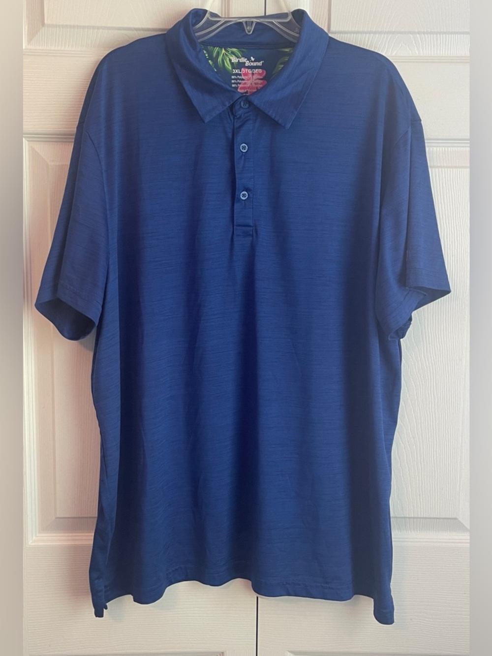 Birdie Bound Men’s Blue Short Sleeve Performance Polo Golf Shirt Size 3XL